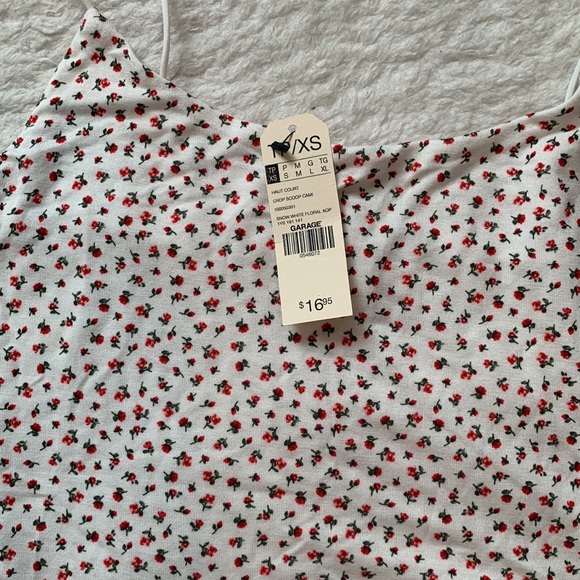 GARAGE white floral tank top - Picture 2 of 2